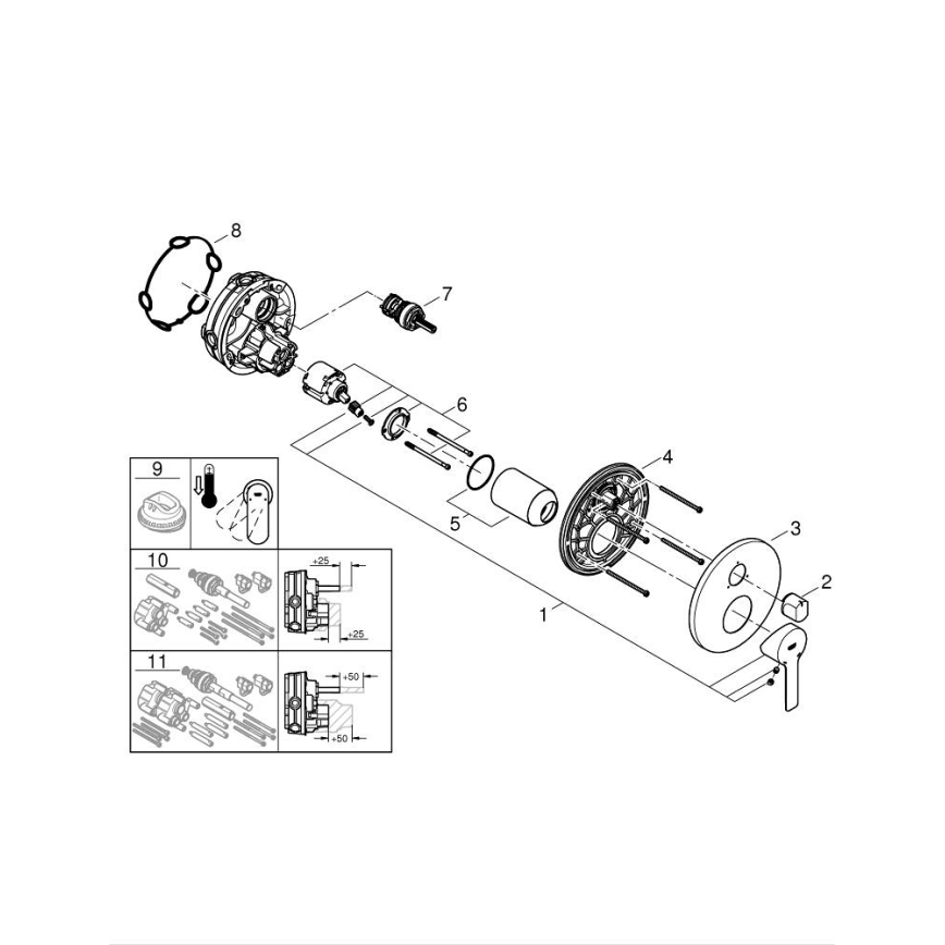 GROHE 24095001 - Mitigeur LINEARE, chrome poli