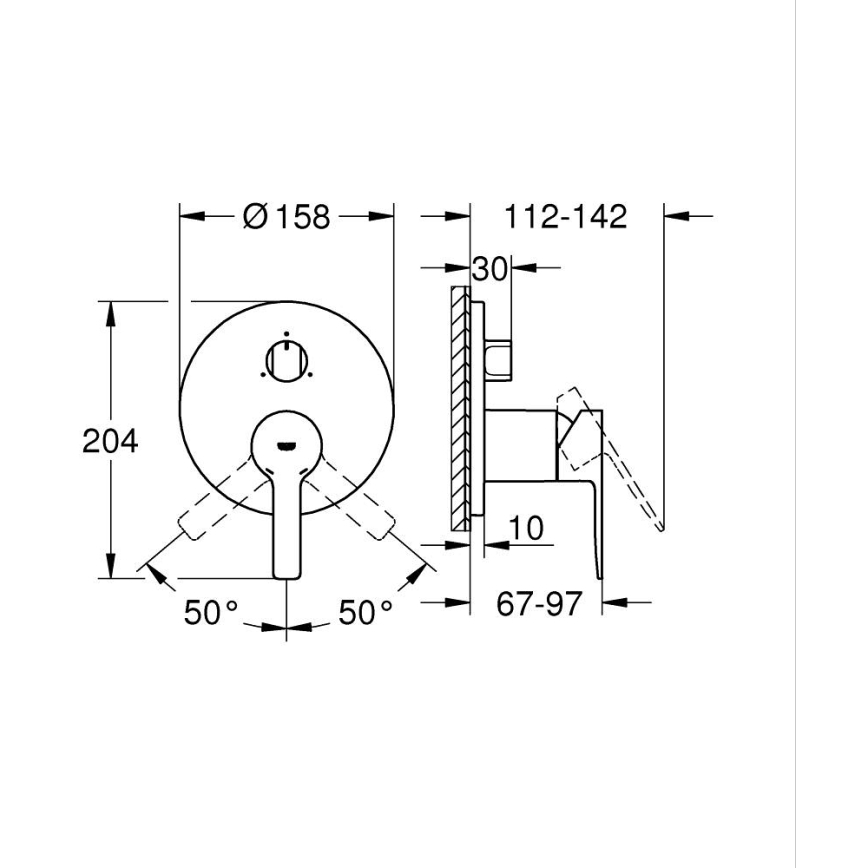 GROHE 24095001 - Mitigeur LINEARE, chrome poli