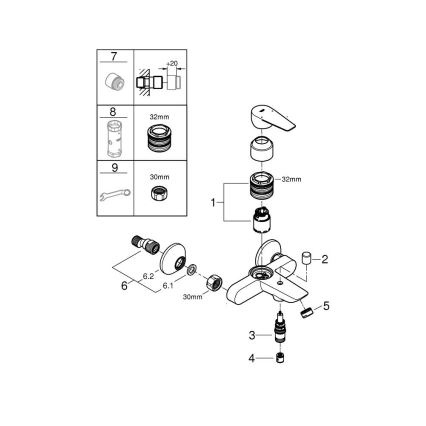 GROHE 24198001 - Mitigeur de baignoire DN 15 chrome brillant