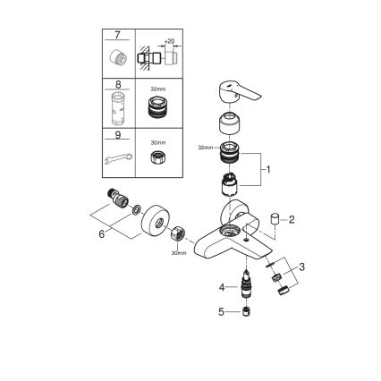 GROHE 242062432 - Mitigeur de baignoire START DN 15 noir