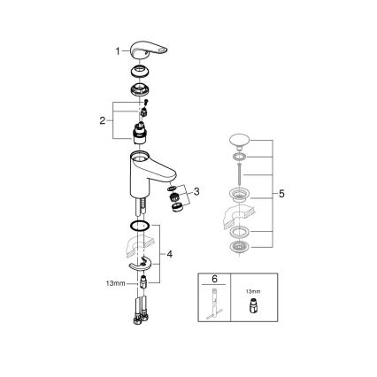 GROHE 24317001 - Mitigeur pour lavabo SWIFT 162 mm chrome brillant