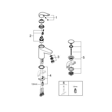 GROHE 24326001 - Mitigeur lavabo SWIFT DN 15, taille M, chromé brillant