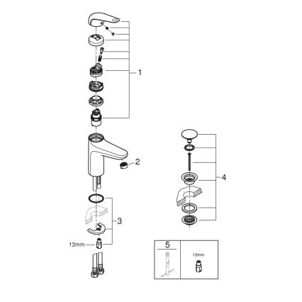 GROHE 24327001 - Mitigeur de lavabo SWIFT, taille M, chrome poli