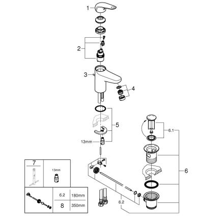 GROHE 24328001 - Mitigeur de lavabo SWIFT 179 mm, chrome brillant
