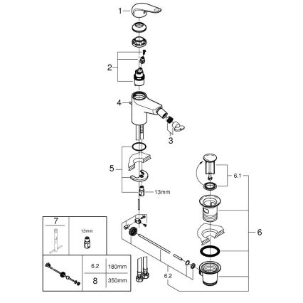 GROHE 24332001 - Mitigeur pour bidet SWIFT 146 mm, chrome brillant