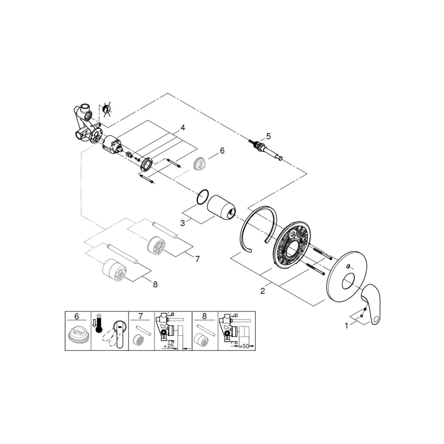 GROHE 24336001 - Mitigeur de baignoire SWIFT DN 15 chromé brillant