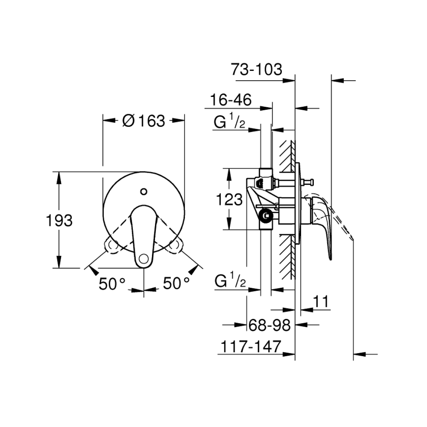 GROHE 24336001 - Mitigeur de baignoire SWIFT DN 15 chromé brillant