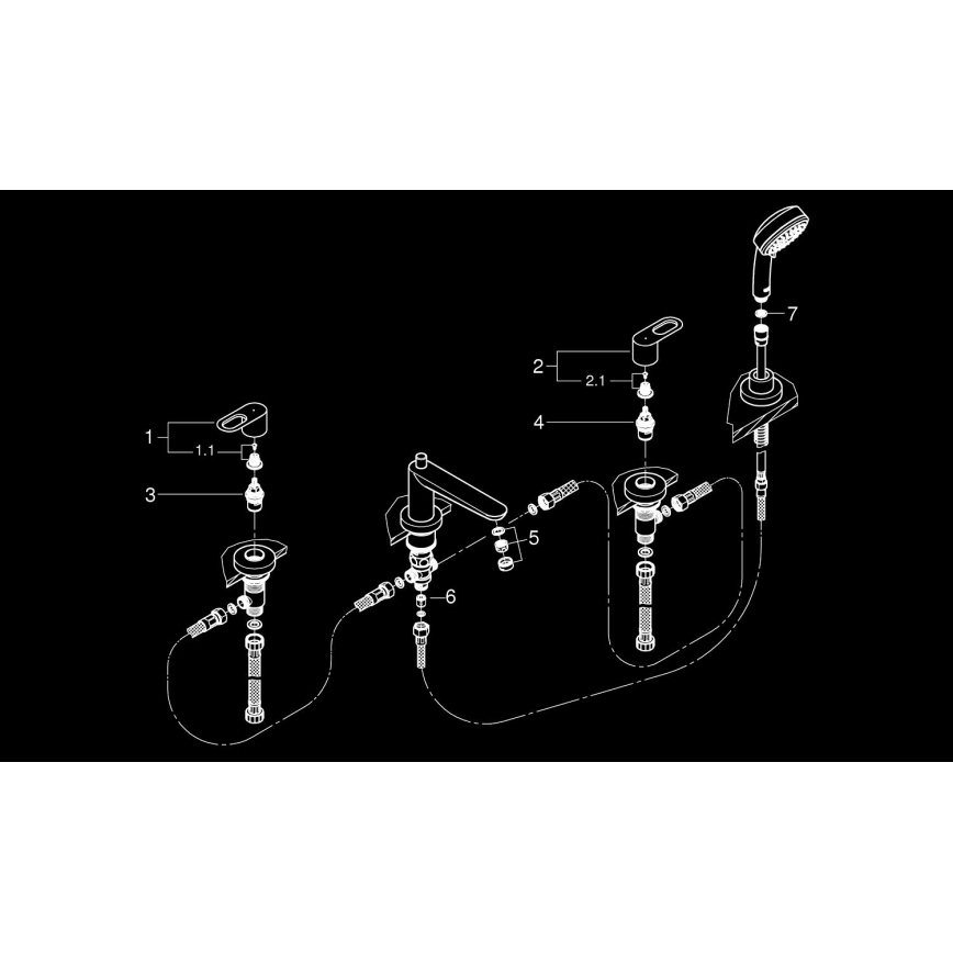 GROHE 2511900A - Mitigeur de baignoire BAULOOP DN 20 chrome brillant