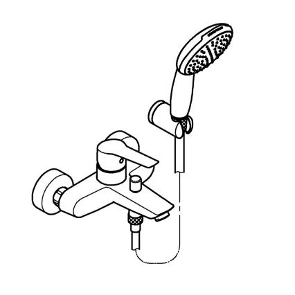 GROHE 25283002 - Mitigeur de baignoire avec accessoires DN 15, chrome brillant