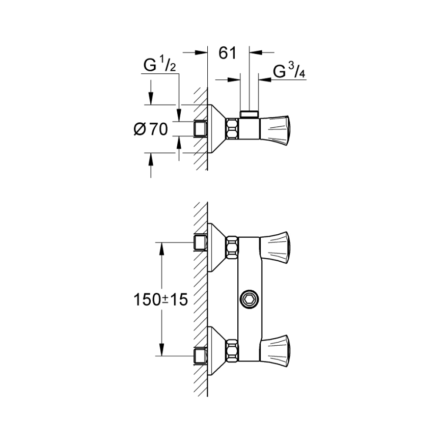 GROHE 26009001 - Mitigeur de douche COSTA L DN 15 chromé brillant