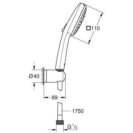 GROHE 26176001 - Set de douche VITALIO COMFORT 110 110 mm chromé brillant