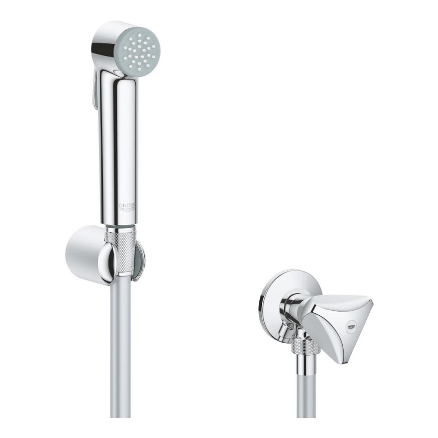GROHE 26357000 - Ensemble mural avec vanne d'arrêt d'angle, finition chrome brillant