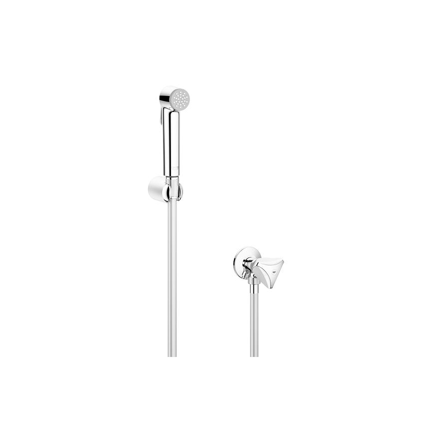 GROHE 26357000 - Ensemble mural avec vanne d'arrêt d'angle, finition chrome brillant
