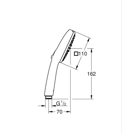 GROHE 263972431 - Douchette à main VITALIO COMFORT 110 162 × 110 mm noire