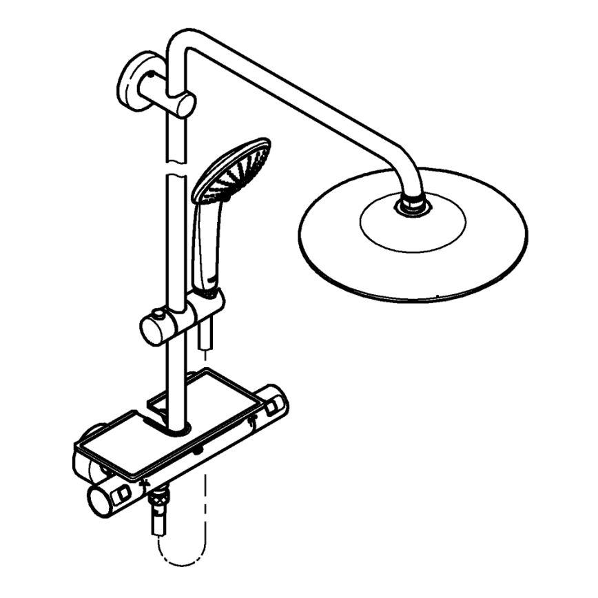 GROHE 26403001 - Système de douche VITALIO JOY 260 450 mm chromé brillant