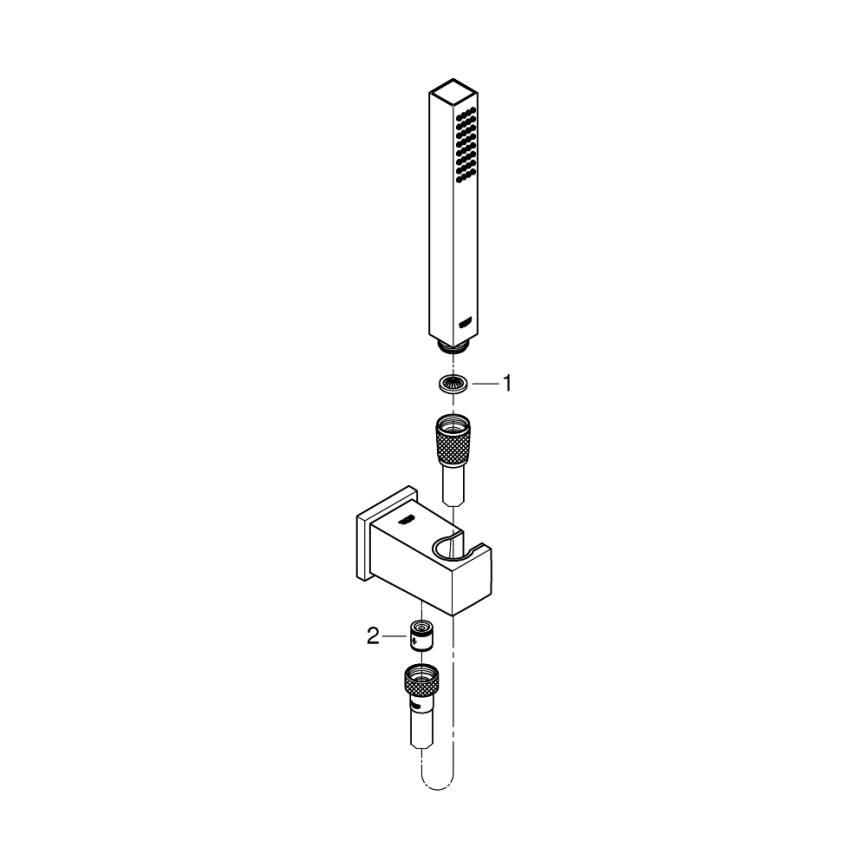 GROHE 26405000 - Set avec support mural EUPHORIA CUBE STICK 1250 mm chrome brillant