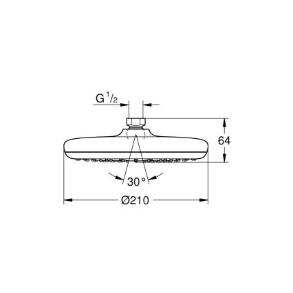 GROHE 26410000 - Tête de douche TEMPESTA 210 mm, chrome brillant