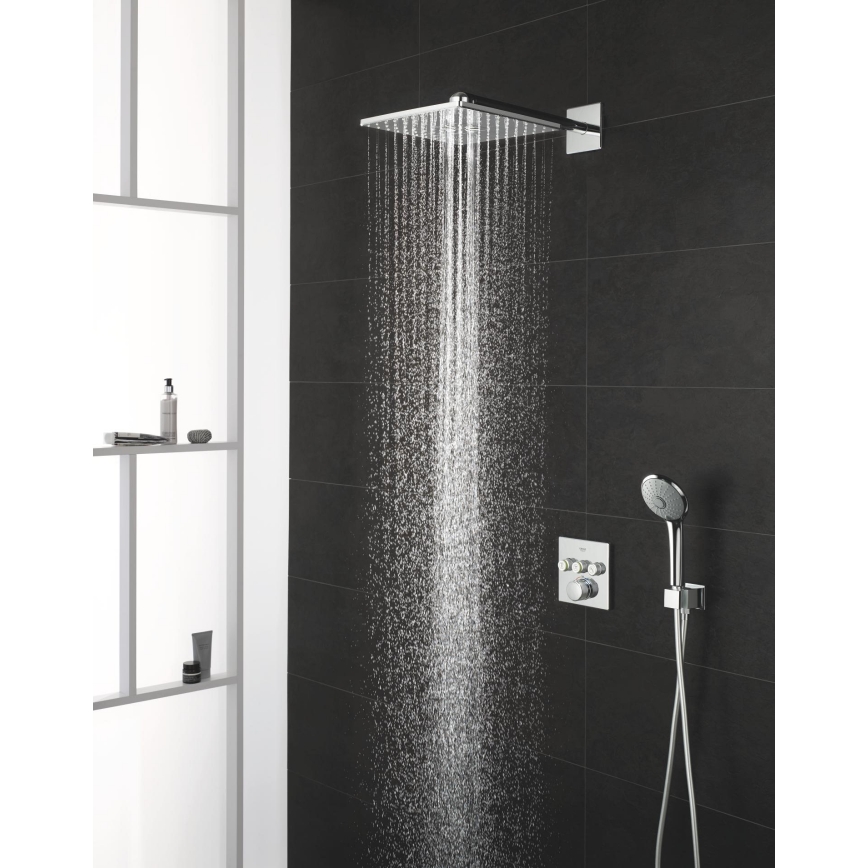 GROHE 26479000 - Tête de douche RAINSHOWER SMARTACTIVE 310 CUBE, fini chromé brillant