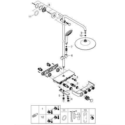 GROHE 26510000 - Système de douche EUPHORIA SMARTCONTROL 450 mm, chrome poli