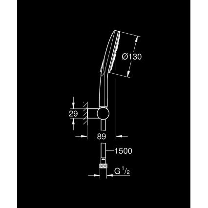 GROHE 26580000 - Ensemble de douchette RAINSHOWER SMARTACTIVE 130, 1500 mm, chromé