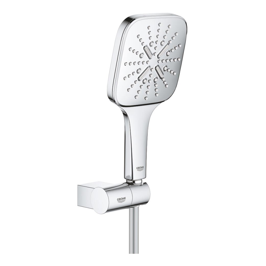 GROHE 26588000 - Ensemble de douchette RAINSHOWER SMARTACTIVE 130 CUBE, chrome brillant
