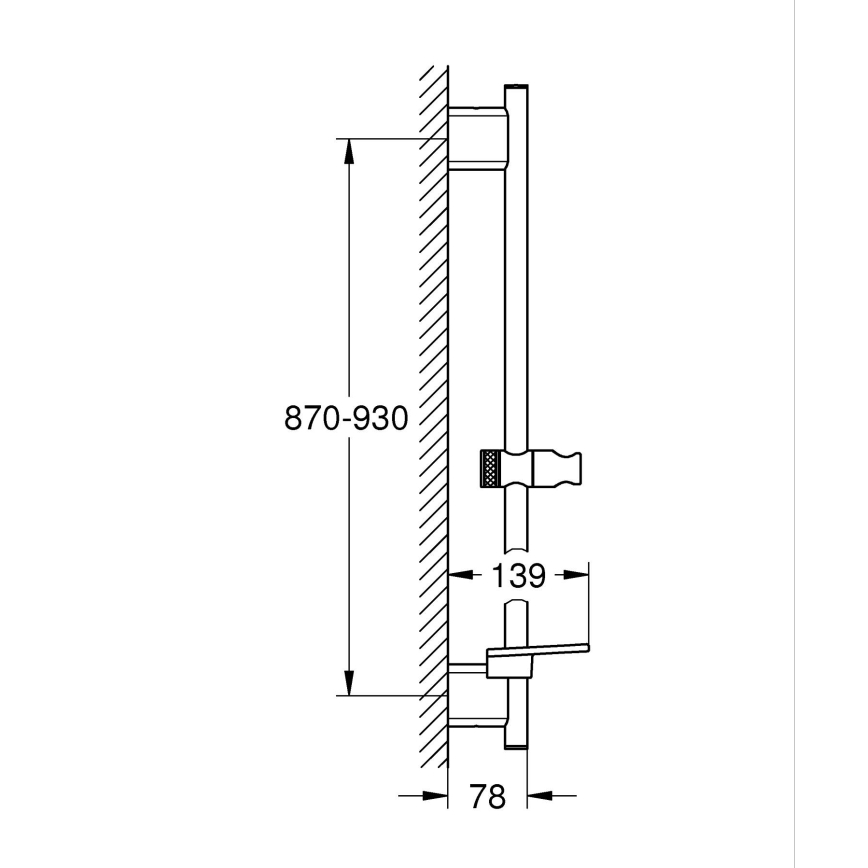 GROHE 266032430 - Barre de douche SMARTACTIVE 900 mm noire