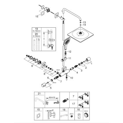 GROHE 26649000 - Système de douche RAINSHOWER SMARTACTIVE 310 × 310 mm chromé