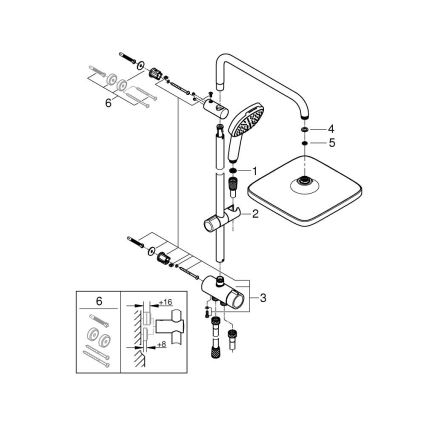 GROHE 26698001 - Système de douche VITALIO COMFORT 250, chrome brillant