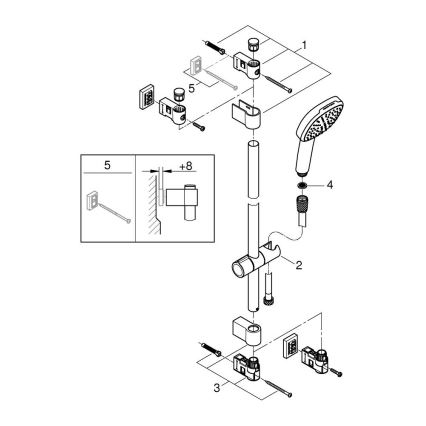 GROHE 26928001 - Ensemble de douche VITALIO COMFORT 110, 600 mm, chrome poli