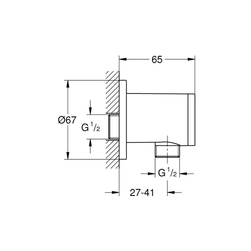 GROHE 26963001 - Coude mural VITALIO UNIVERSAL 12” chrome brillant