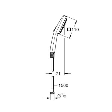 GROHE 26973001 - Douchette VITALIO COMFORT 110 110 mm chrome brillant
