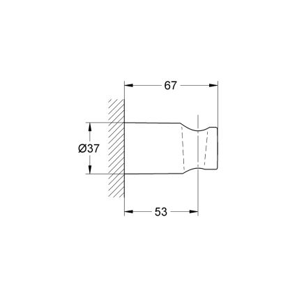 GROHE 27056000 - Support mural pour douche RAINSHOWER, chrome brillant