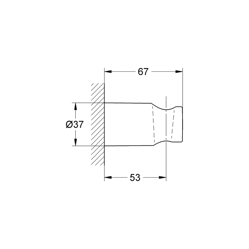 GROHE 27056000 - Support mural pour douche RAINSHOWER, chrome brillant
