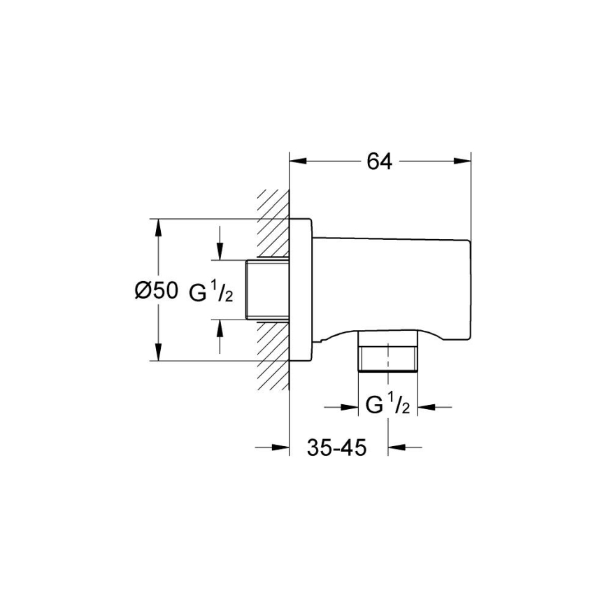 GROHE 27057DL0 - Coude mural RAINSHOWER DN 15 cuivre brossé