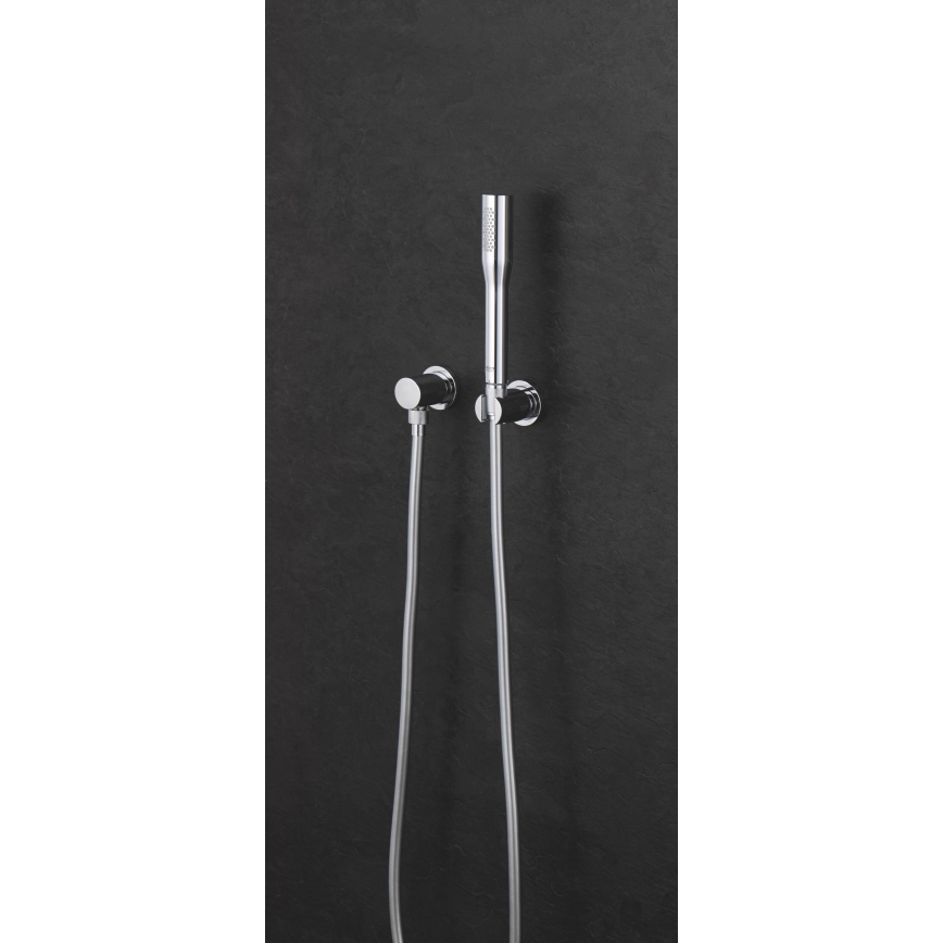 GROHE 27074000 - Support mural de douche RAINSHOWER avec rosace ronde, chrome brillant