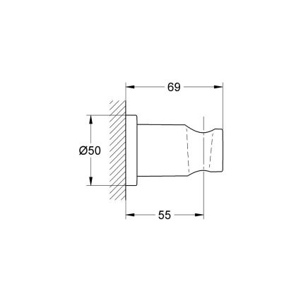 GROHE 27074DL0 - Support mural pour douche RAINSHOWER, finition cuivre brossé