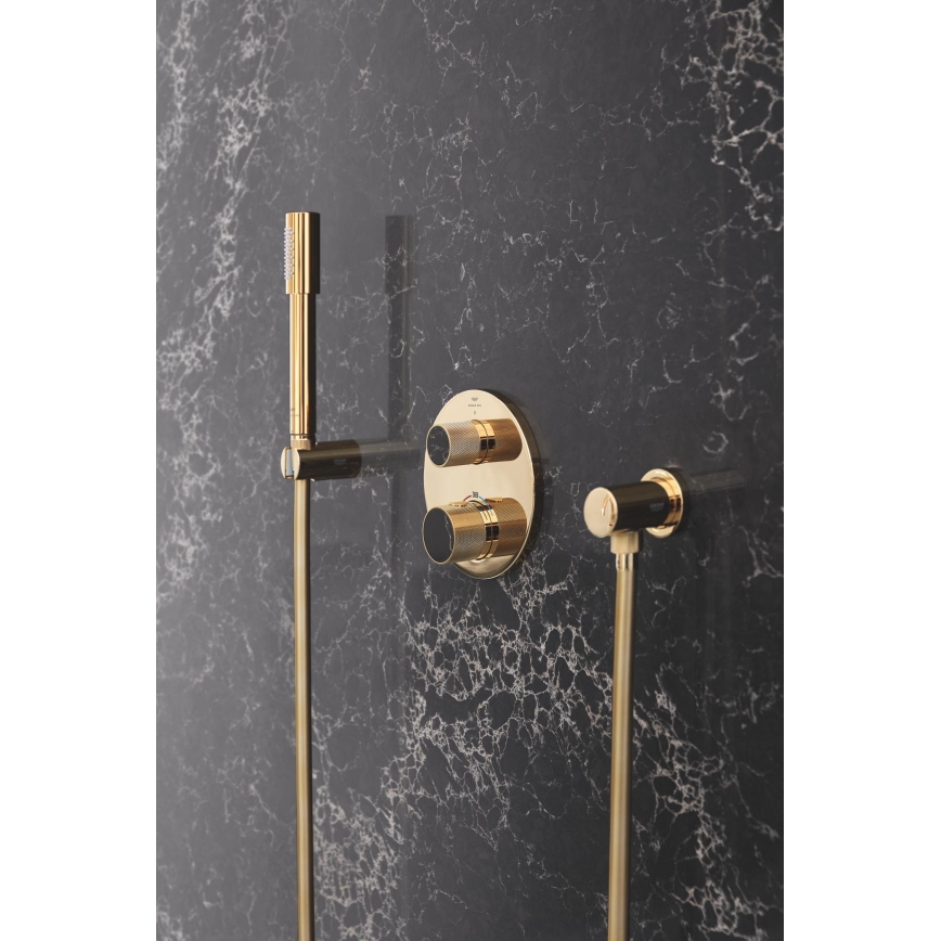 GROHE 27074GL0 - Support mural pour douche RAINSHOWER, finition dorée