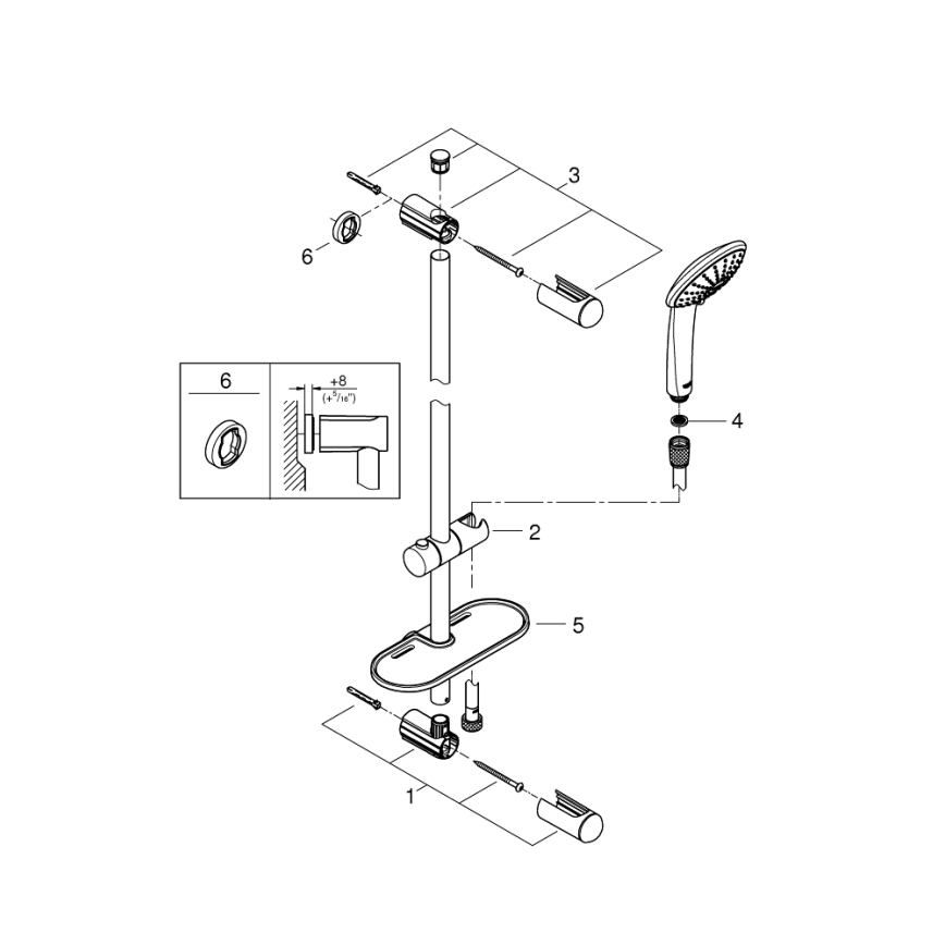 GROHE 27227001 - Ensemble de douche EUPHORIA 900 mm chrome brillant