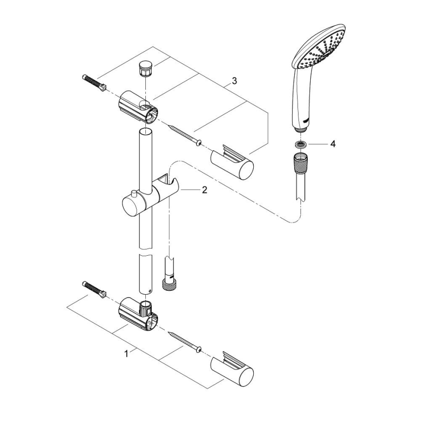 GROHE 27322000 - Ensemble de douche VITALIO JOY 600 mm chrome brillant