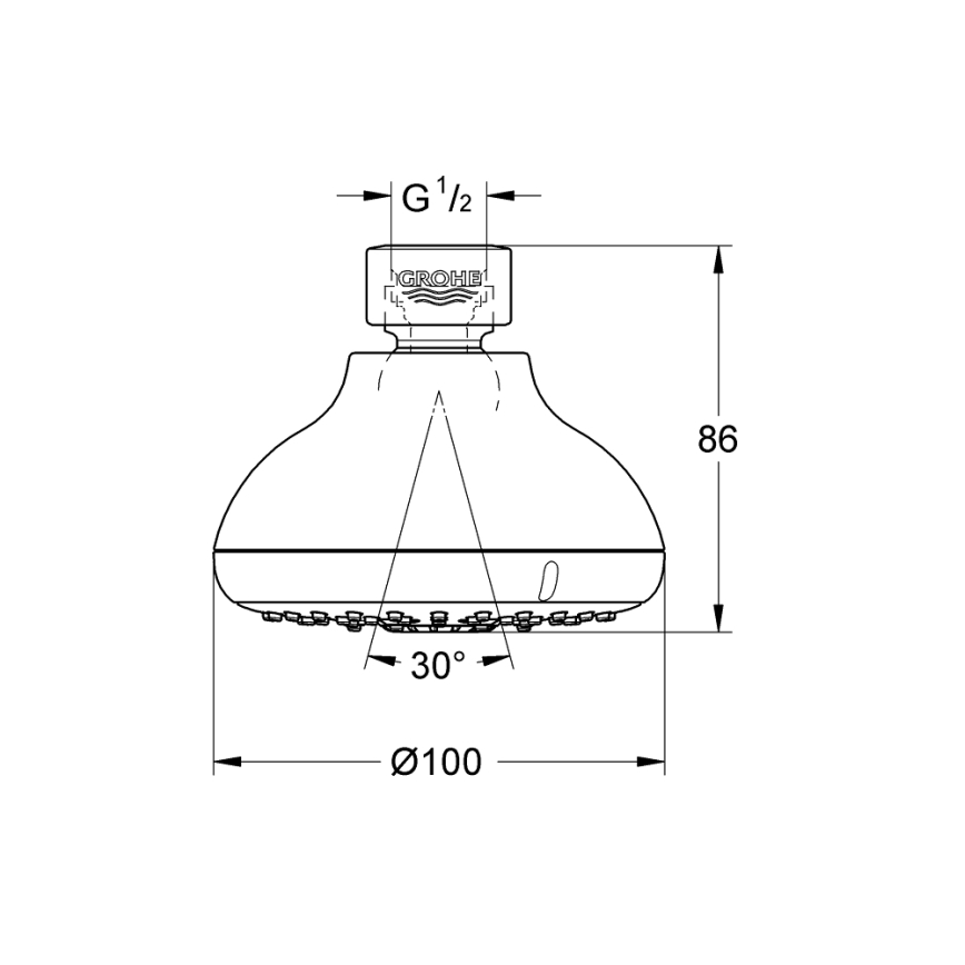 GROHE 27606001 - Tête de douche NEW TEMPESTA 100, 100 mm, chrome brillant
