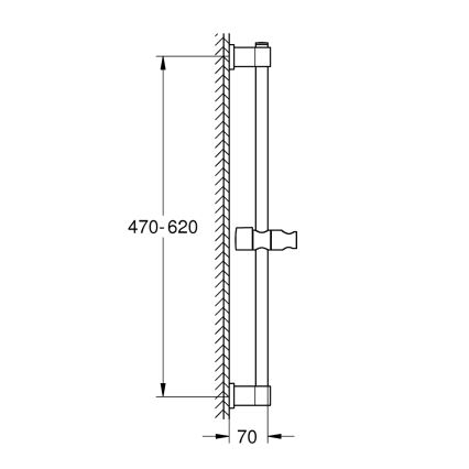 GROHE 27724001 - Barre de douche VITALIO UNIVERSAL 600 mm chrome brillant