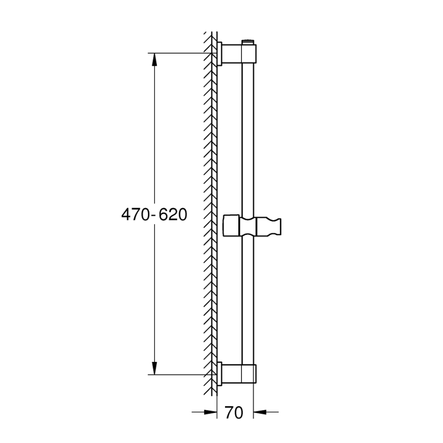 GROHE 277242431 - Barre de douche VITALIO UNIVERSAL 600 mm noire
