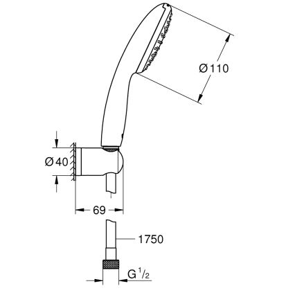 GROHE 27944001 - Ensemble de douche VITALIO START 110 110 mm chrome brillant