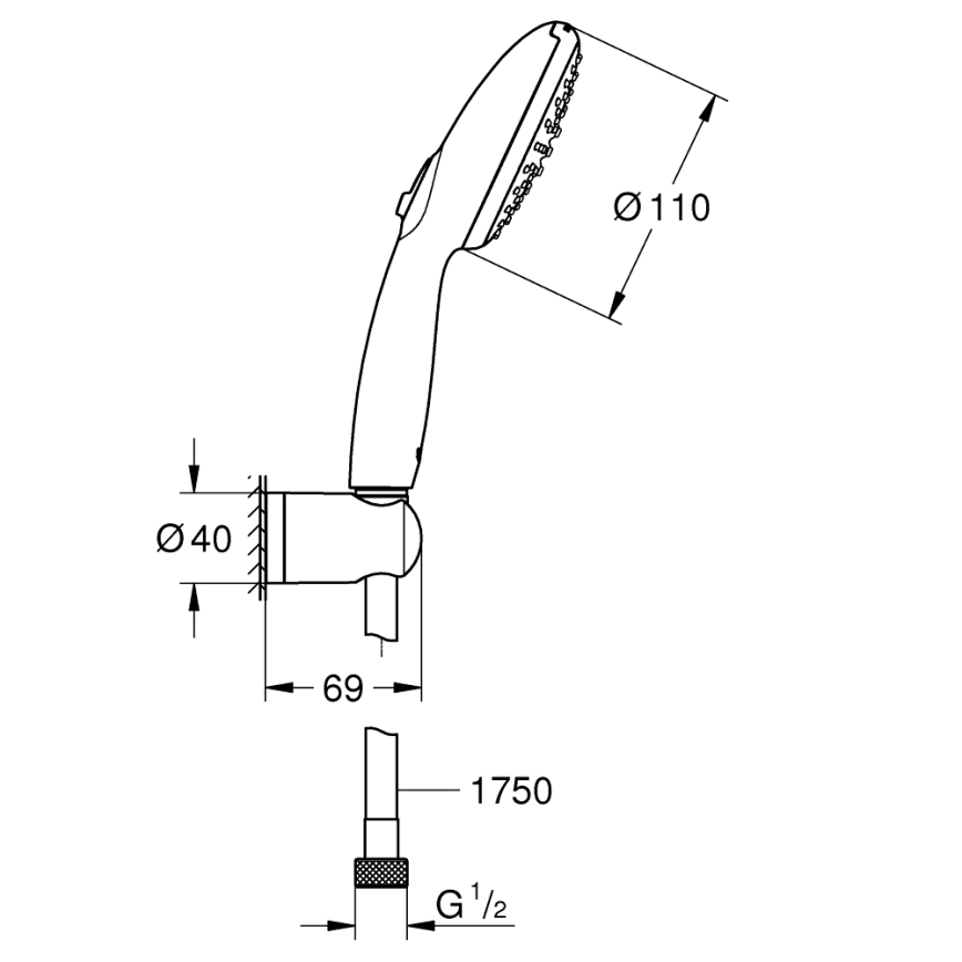 GROHE 27950001 - Ensemble de douche VITALIO START 110 chrome brillant
