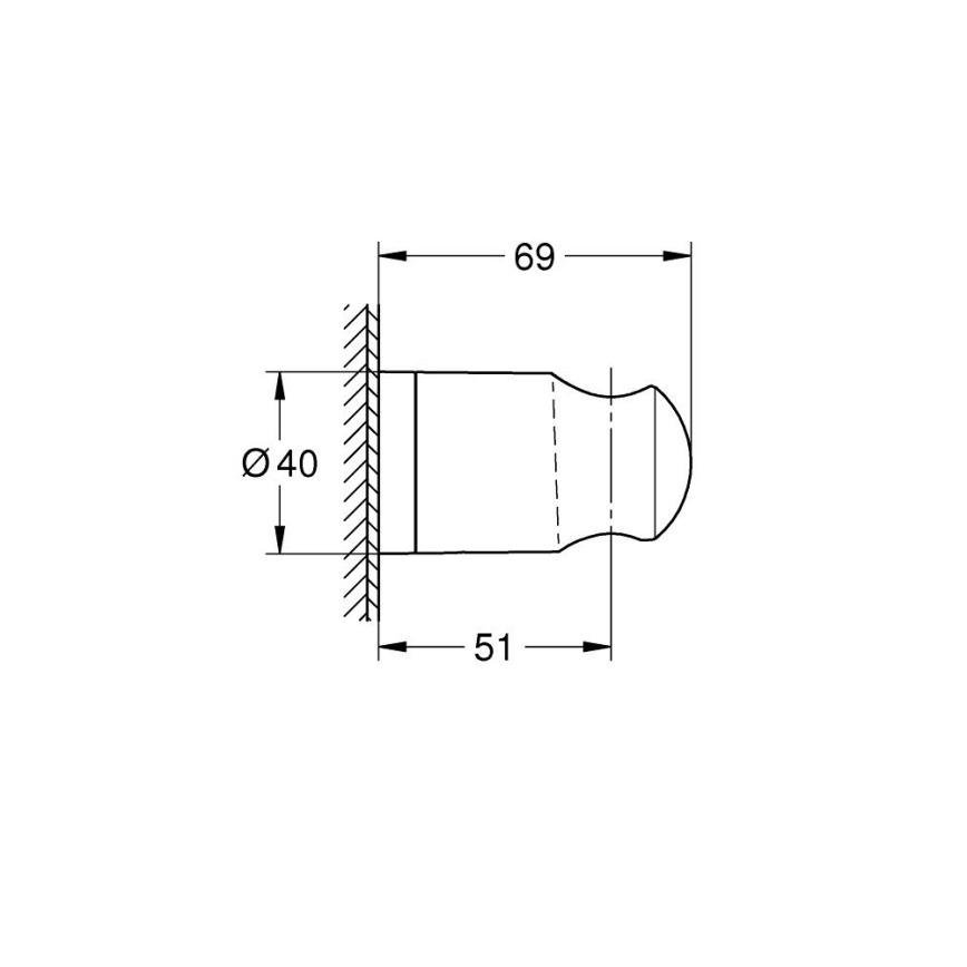 GROHE 27958001 - Support mural pour douche VITALIO UNIVERSAL chrome brillant