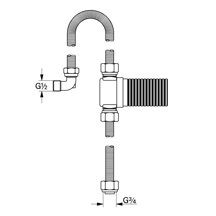 GROHE 28995000 - Ensemble de raccordement TALENTOFILL DN 20 chrome brillant