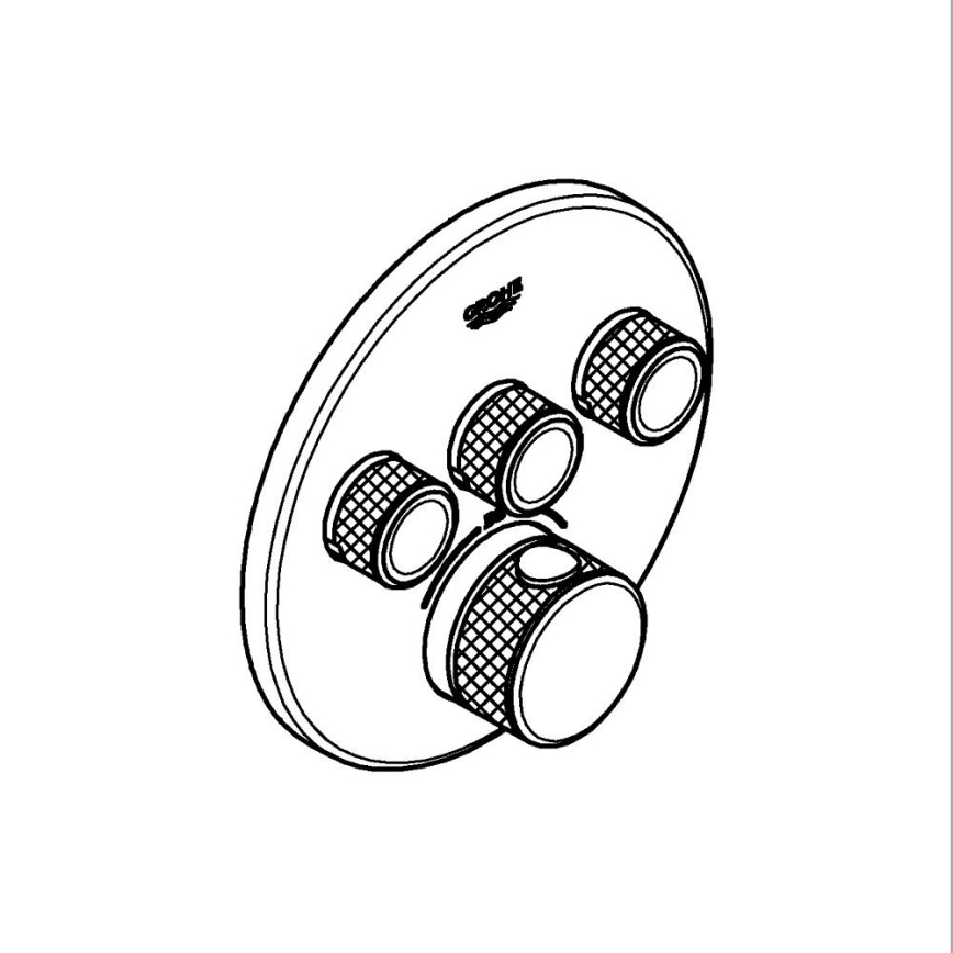 GROHE 29121GN0 - Mitigeur thermostatique de douche pour installation encastrée GROHTHERM SMARTCONTROL, finition dorée