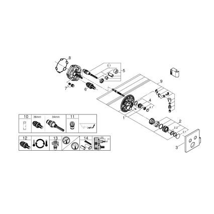 GROHE 29125000 - Mitigeur thermostatique pour baignoire GROHTHERM SMARTCONTROL chrome