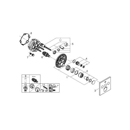 GROHE 29149000 - Cache pour mitigeur encastré SMARTCONTROL 158 × 158 mm chrome