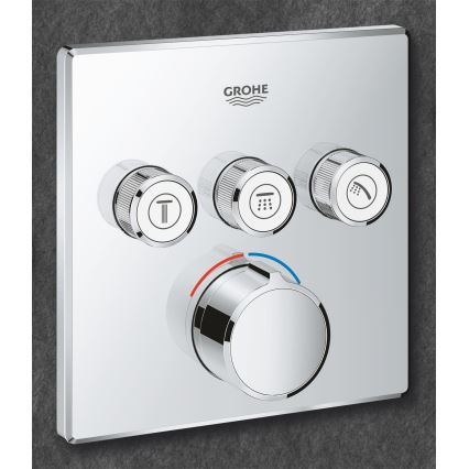 GROHE 29149000 - Enjoliveur pour mitigeur encastré SMARTCONTROL 158 × 158 mm chromé